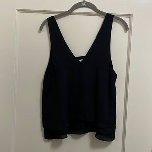 Parker Silk V Neck Tiered Tank Top